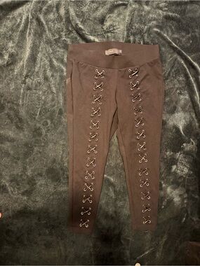 torrid Black Lace-Up Front Detail Leggings